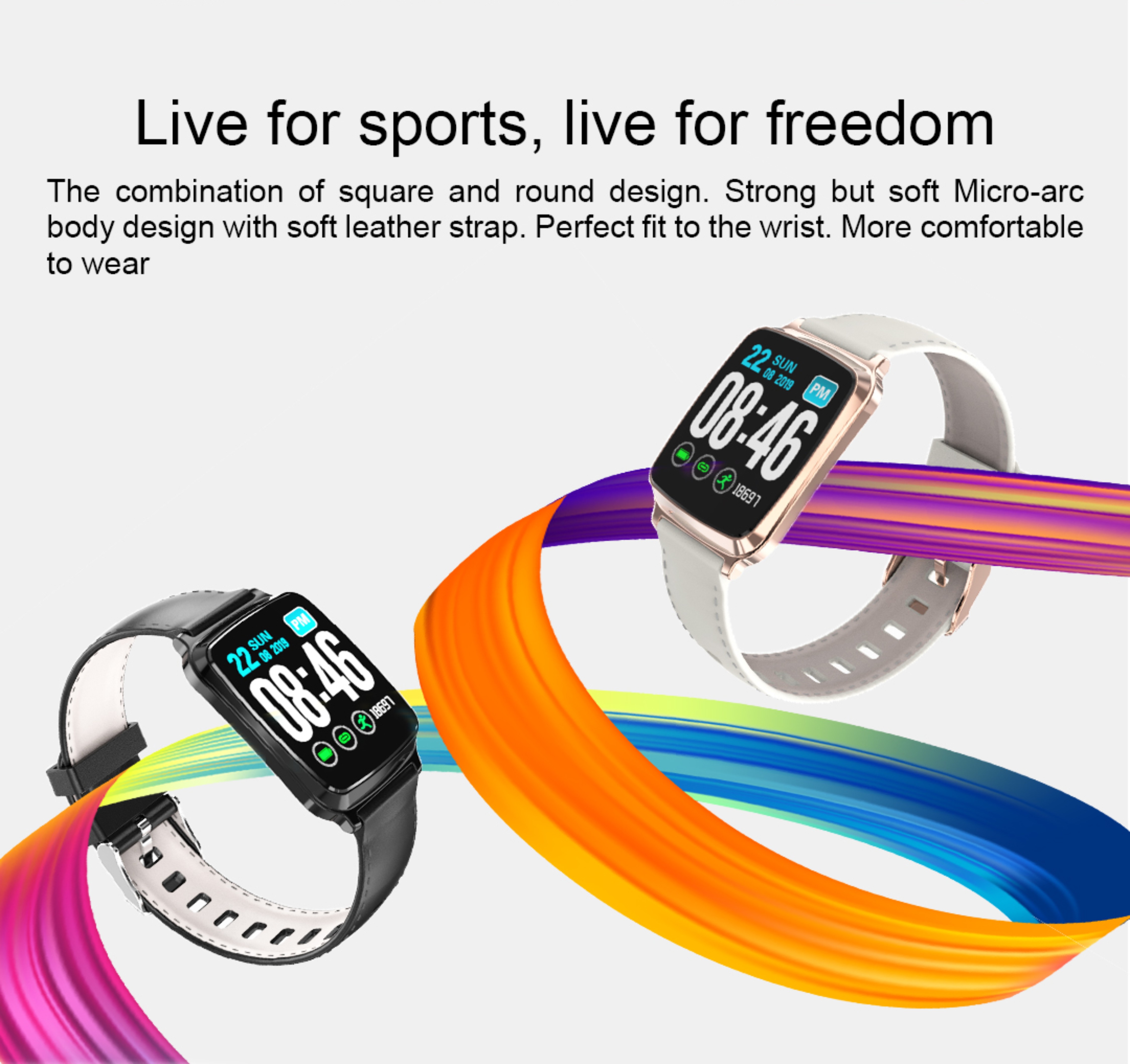 Leather M10 LCD Smart Watches For Apple BLE 170mAH Headset Outdoors Android