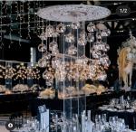 Candelabra Crystal Candle Centerpiece Acrylic Laser Cut Rectangle Pedestal
