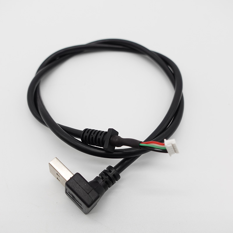 PVC USB Connector to Molex 5 Pin Wire Harness with Strain Relief and Braid Shielding