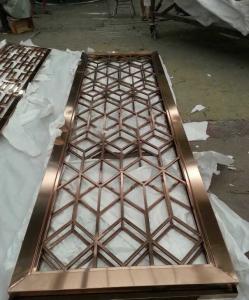 China Customized Decorative Laser Cut Panels Stainless Steel Metal Room Dividers Design Hotel Gold Screen Dividers wholesale
