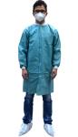 Hospital Stitched Seams Disposable Lab Coats With Knitted Collar