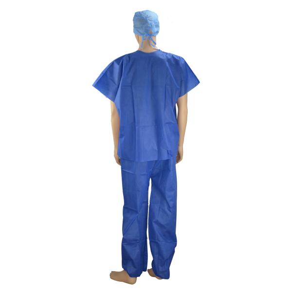Disposable Medical Scrub Suit Surgeon Suit Two Pieces Short Sleeve