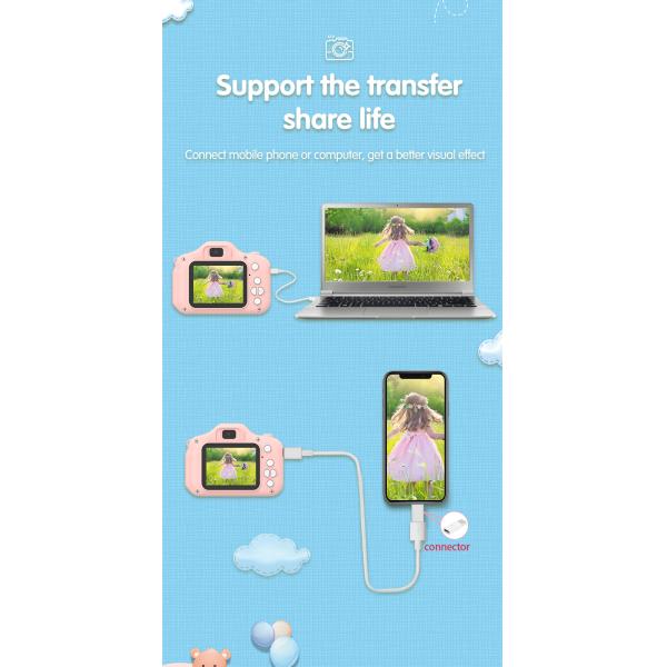 X11S Mini Dual Lens Kids Camera 1080P Bunny Cartoon Children Camera Adorable Toy Kids Selfie Digital Camera As Gift Prize