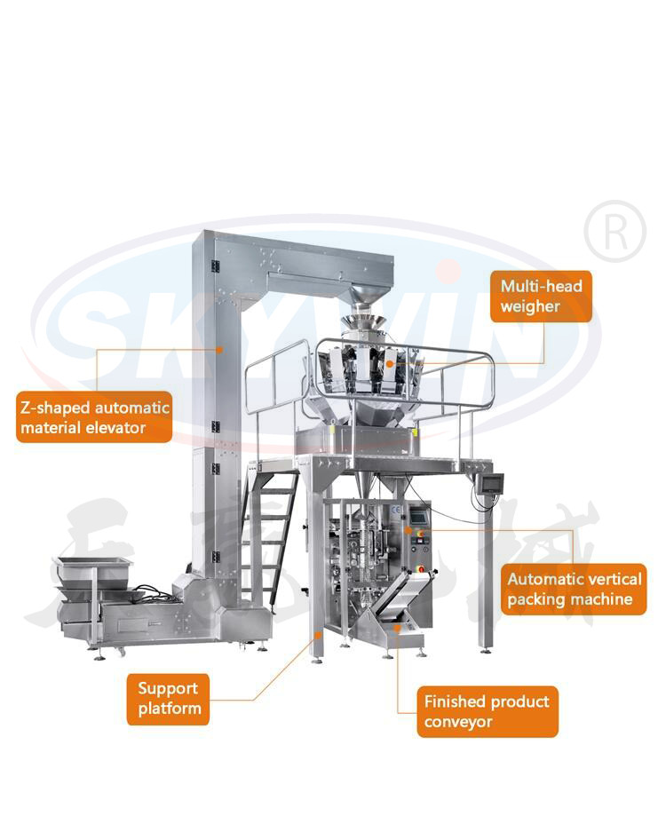 30~120Bag/min Multihead Weigher Vertical Packaging Machine / VFFS Packing Machine