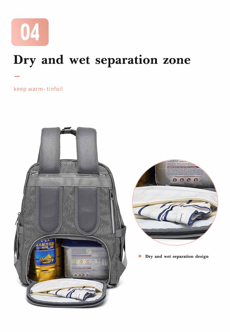 Large Capacity Mom Baby Bag Multi-function Waterproof Outdoor Travel Diaper Bag With USB Charging For Baby Care