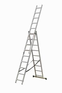 China 3 Sections Aluminum Extension Ladder 3x9 Aluminum Straight Ladder wholesale