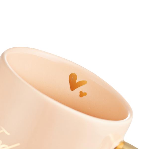 Ready To Ship In Stock Custom 400ml Pink Gift Milk Porcelain Cup Reusable Coffee Ceramic Mug With Spoon As Gift Set