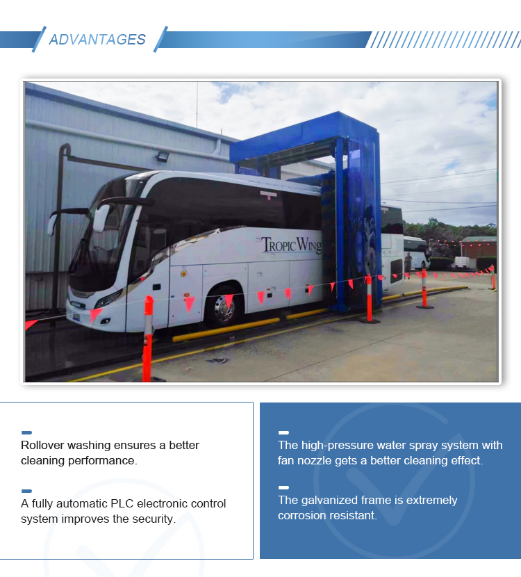 2150*4680*5510mm Mobile Automatic Bus And Truck Wash Machine