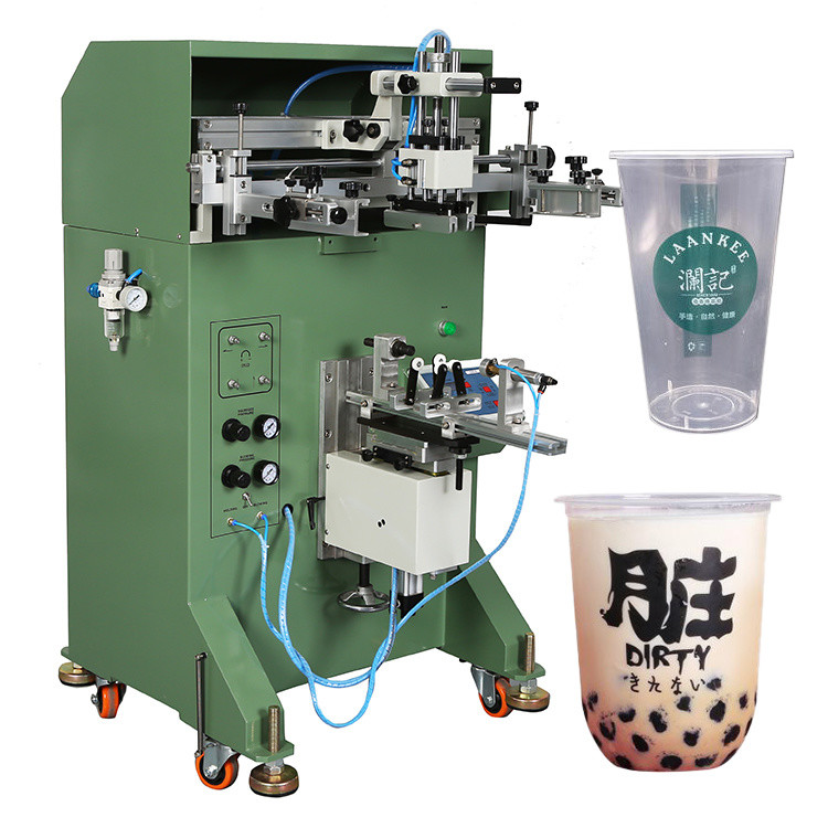 Serigraphy Cylindrical Screen Printer With UV Curing Oven Machine
