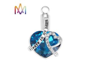 China OEM Copper Forever In My Heart Urn Necklace Charms wholesale