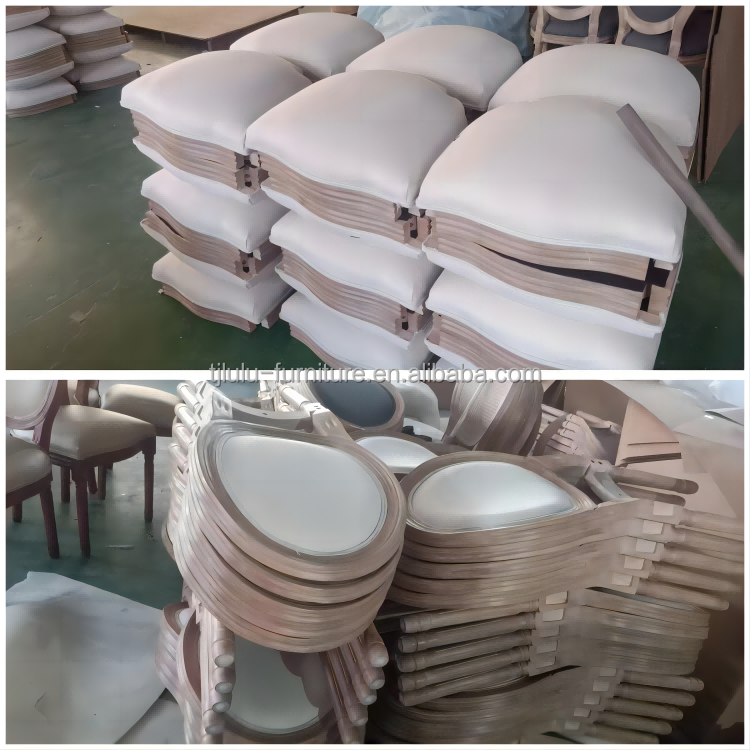Dinning Banquet Event French Style Rattan Back Solid Wood Louis Chair Stackable Chairs Antique Wooden Chair Modern 100