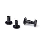 Book Binding Post 6mm Chicago Screws Black Oxide Stainless Steel Set