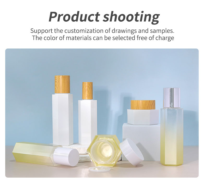 120ml 100ml Cosmetic PETG Bottle Hexagon Shaped Bottle Customized With Pump Head Bottle