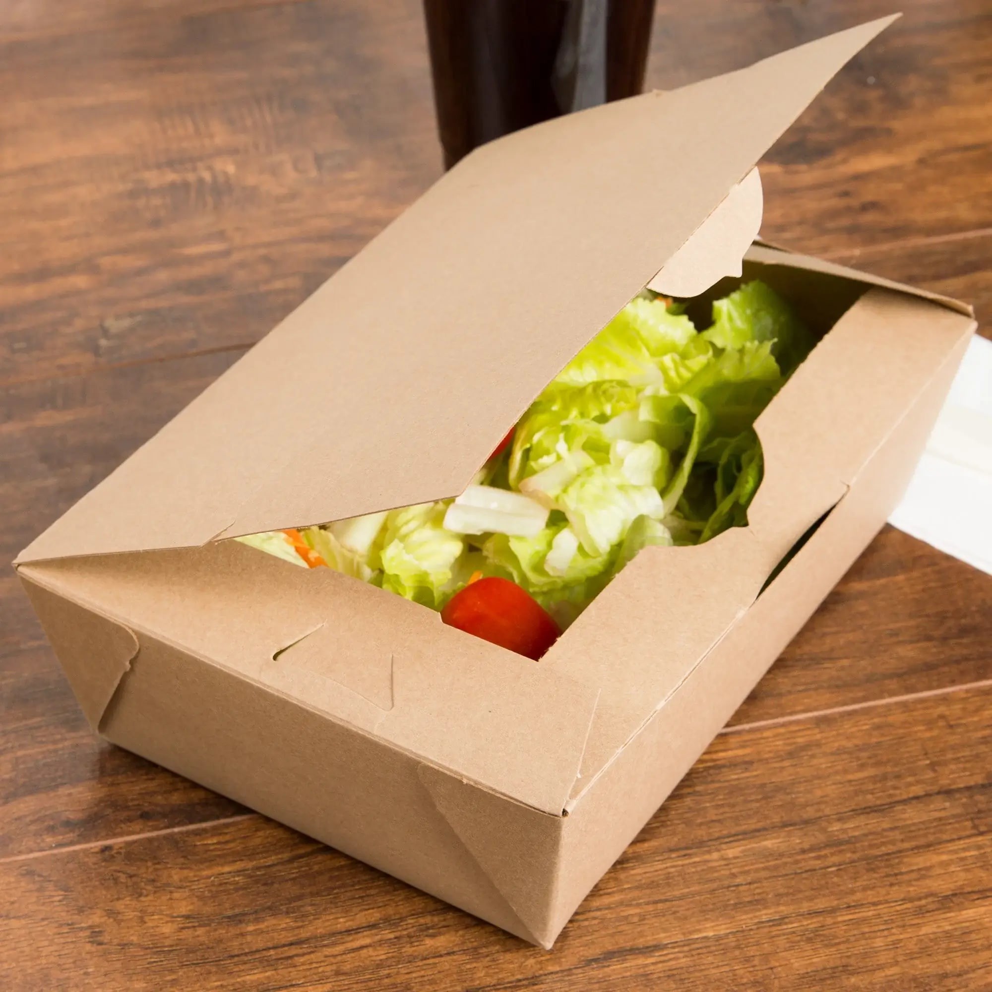 Biodegradable Custom Paper To Go Boxes Food Grade Kraft Paper Takeaway Box