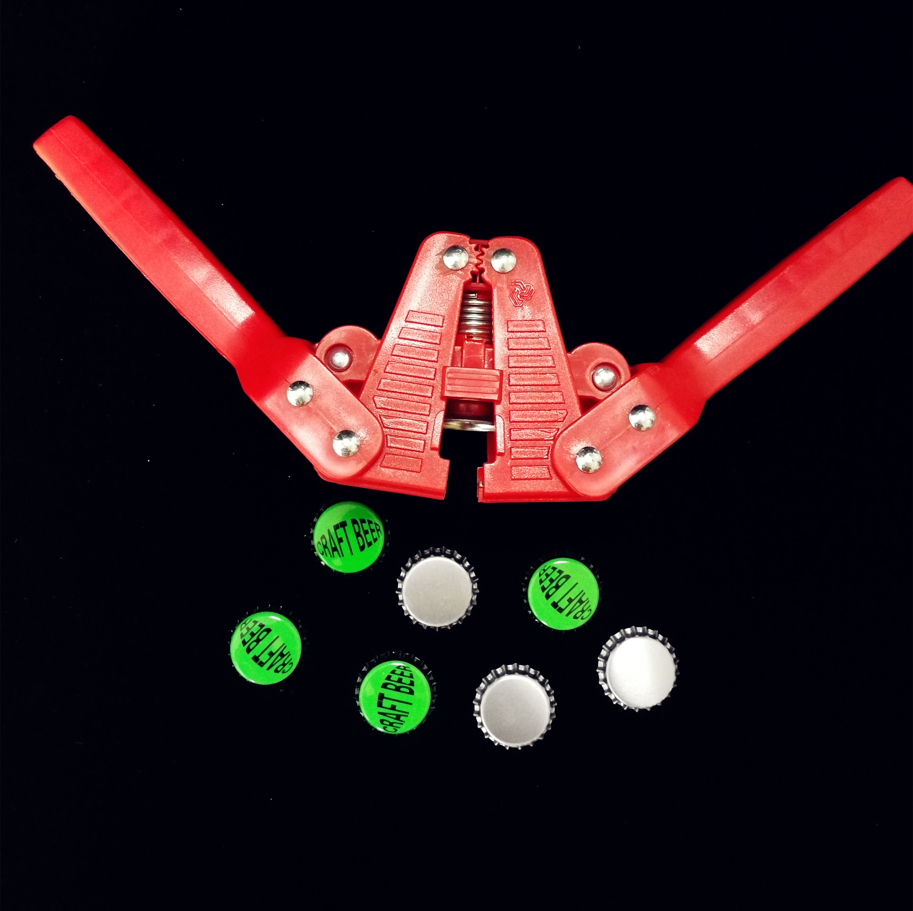 Crown Caps Double Lever Capper , Reusable Beer Bottle Capping Tool 450g