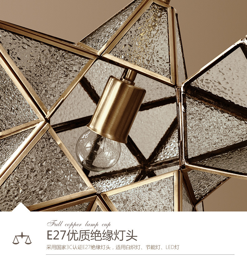Nordic Led Pendant Lights Art Glass Start Geometric Pendant Lamp(WH-GP-170)