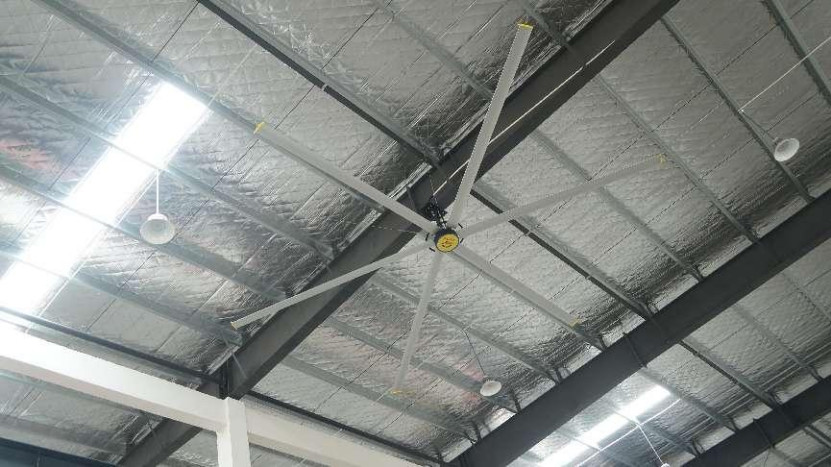 Industrial Ceiling Fan with 14300m3/min Air Flow for IP55 Workshop and 6pcs Alloy
