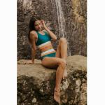 High Waist Zipper Racer Back 2 Piece Bath Suit Bikini Sexy Bathing Suits 2021