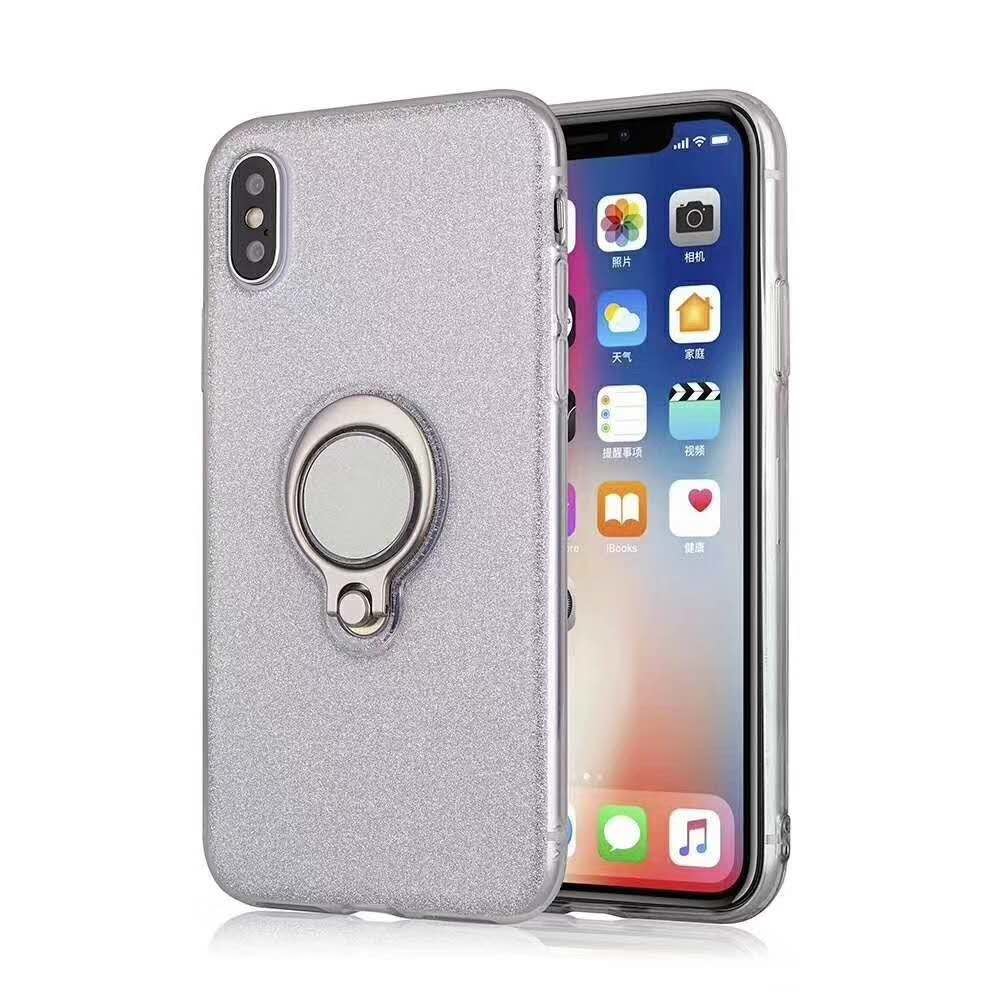 Color Glitter Ring Magnetic Car Mount Holder Soft TPU Case Back Cover For Huawei Y7 PRIME 2018/Y7 PRO Nova2 lite P20Lite