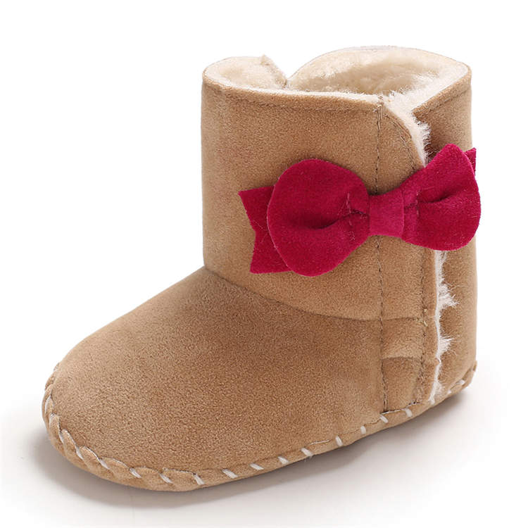 2019 winter warm cotton cute Bowknot 0-2 years girls Outdoor baby booties