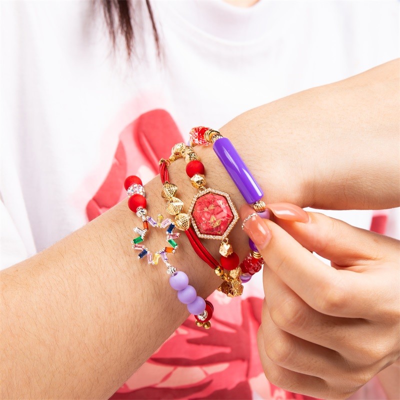 Spring collection Natural Red Turquoise Handmade Beads Bracelet Elastic