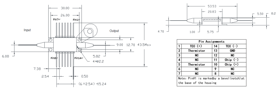 Janhoo 1550nm Butterfly SOA Semiconductor Optical Amplifier