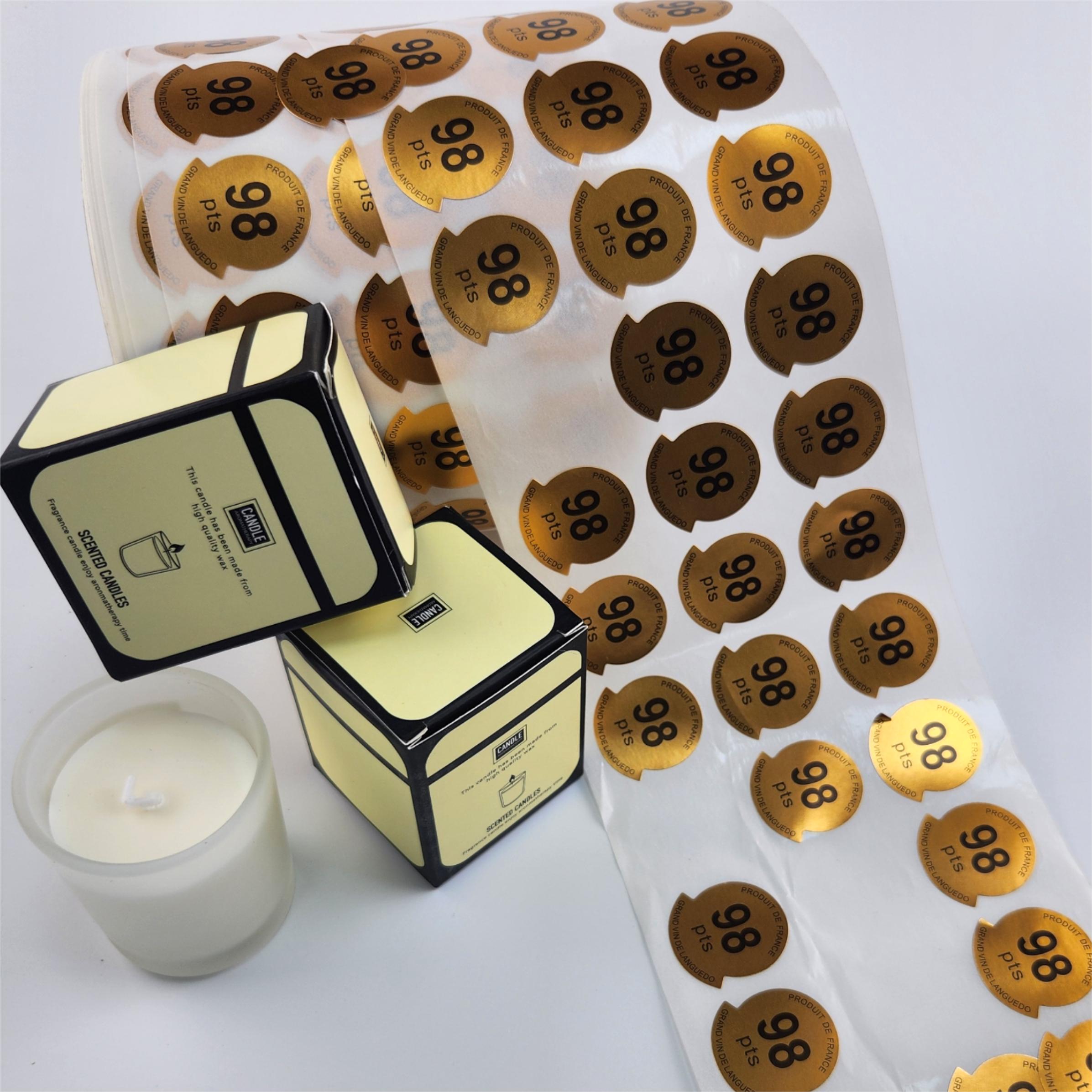 OEM Custom Waterproof Candle Warning Stickers Simple Candle Labels