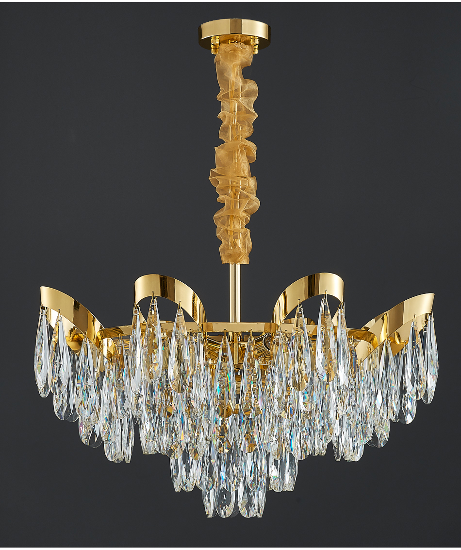 Luxury Crystal Chandelier For Living Room Led Gold basket empire crystal chandelier(WH-CY-226)