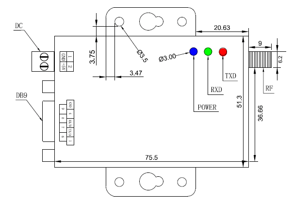 RS232 Wireless data transceiver module 433.92Mhz