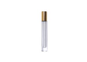 China Transparent Cosmetic Glass Bottles Round 10ml Natural Bamboo Roll On Glass Perfume Bottles wholesale