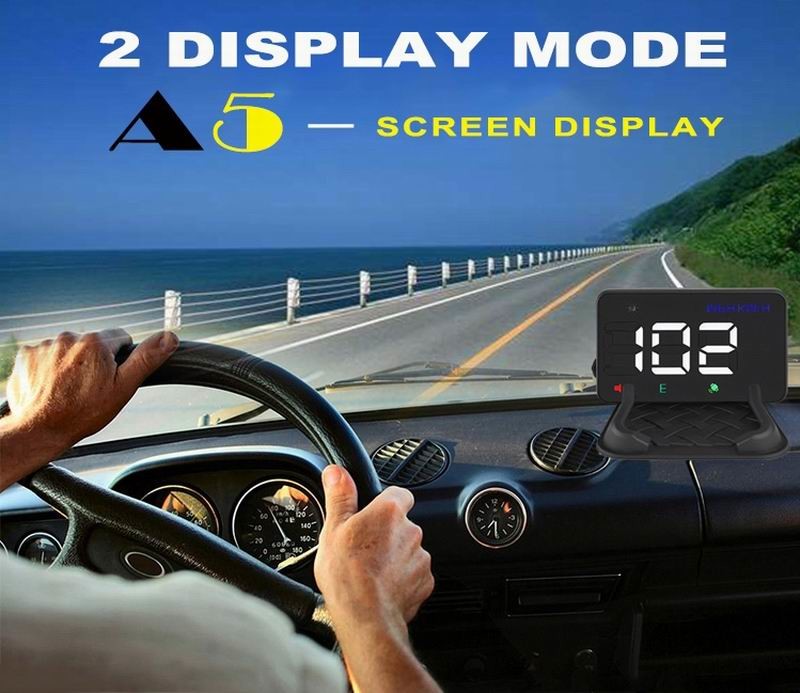 Ouchuangbo HUD 3.5 inch Car Head Up Display Windshield Projector Speedometer Overspeed - GPS Satellite 2 Dispaly Mode