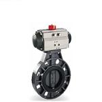 Electric Plastic PVC Butterfly Valve Flange Pattern Straight Through Type