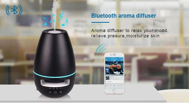 Super Quite Bluetooth Aroma Diffuser With 7 Color Changing Light