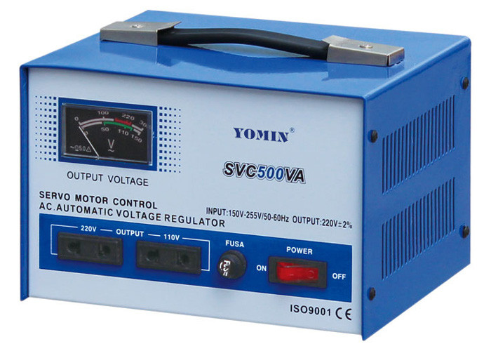 Single Phase Servo Motor Stabilizer , AC Automatic Voltage Stabilizer SVC 500VA