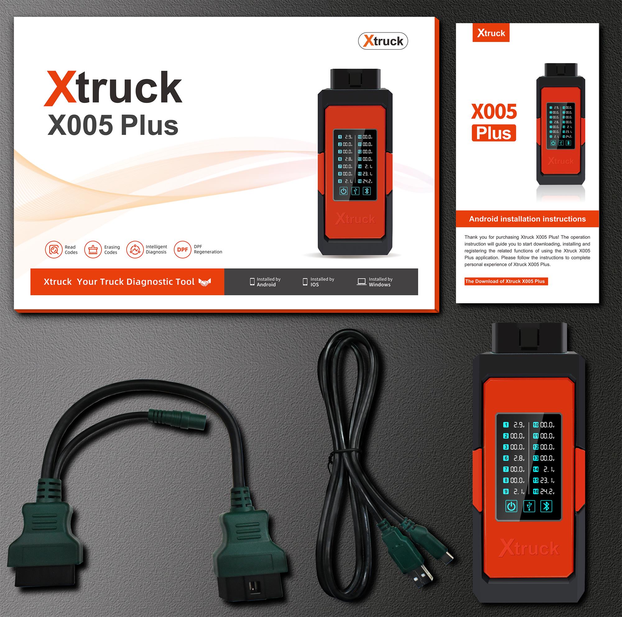 Xtruck X005 plus Intelligent Diagnosis ECU Quick Flashing post-processing diagnosis vehicle type system support SHACMAN,