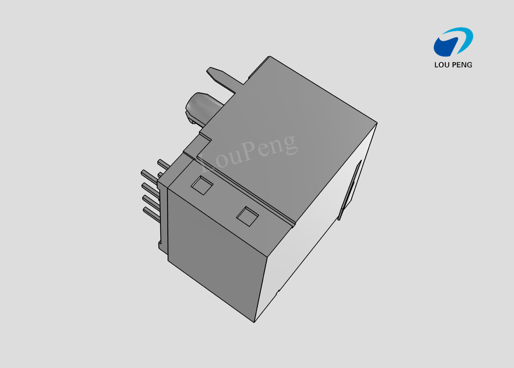 RJ45 Connectors, RJ45, Single Port, Port Matrix Configuration 1 x 1, RJ Type Jacks & Plugs,RJ45,Side,8P8C,R/A,50u" Au