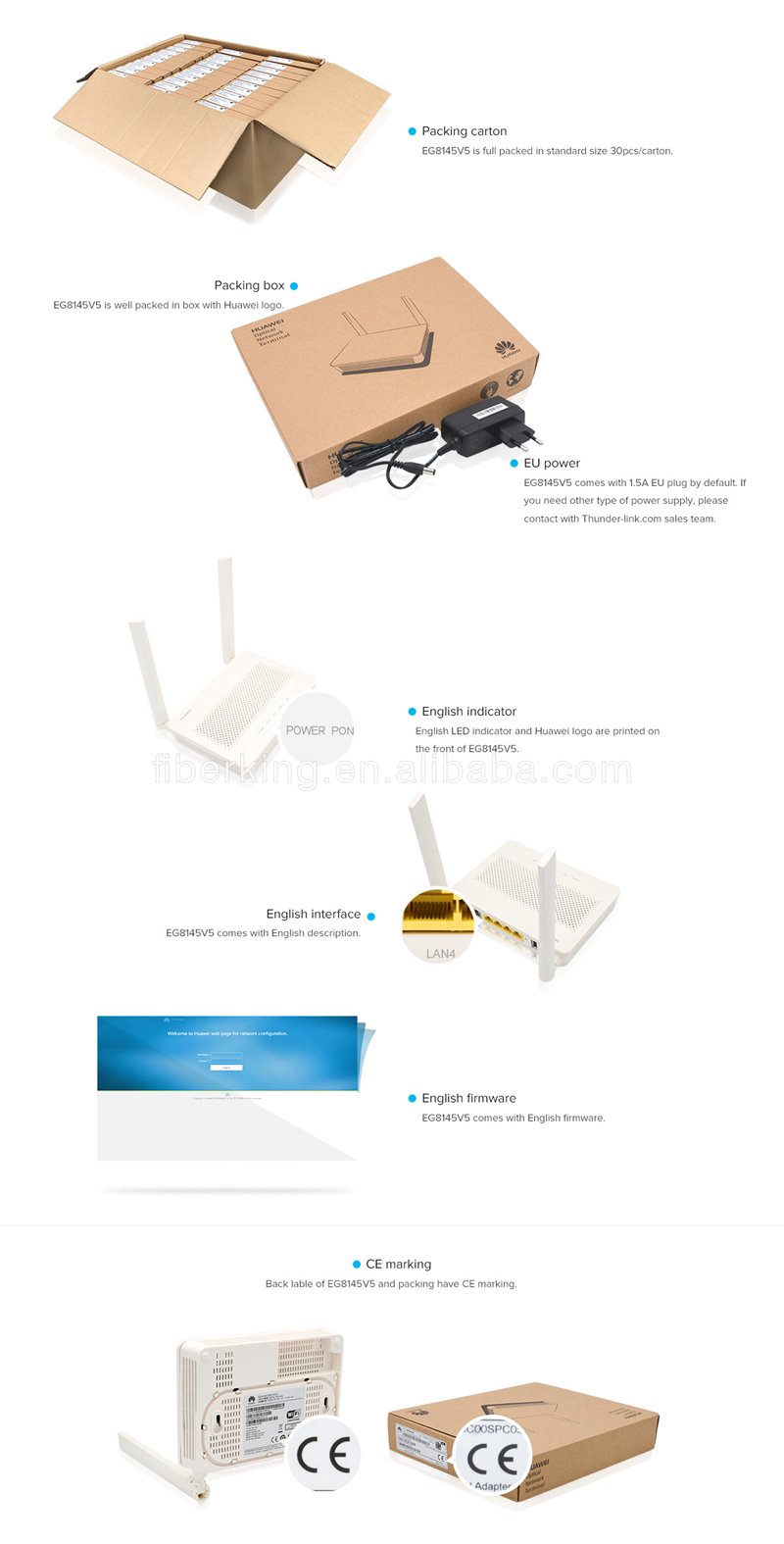 dual Wi-Fi huawei gpon ont EG8145V5 FTTH 1GE 3FE USB TEL Triple Play Service Optical Network Terminal