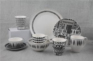 China 20pcs Geometry New Bone China Crockery Dinner Set For Restaurant Hotel wholesale