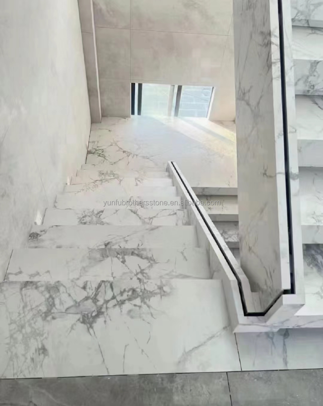 Straight Stair Non Slip Stair Treads with Sintered Stone Big Slabs from Special Stock