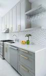 E1 Grade Plywood Base White Lacquer Kitchen Cabinet Set With ISO9001