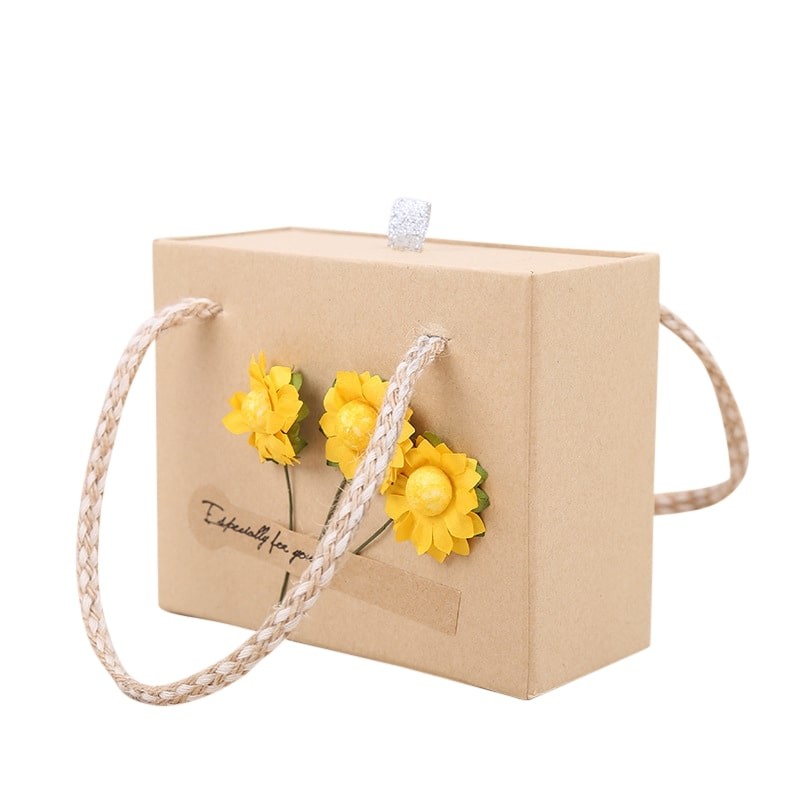 Slide Open White Kraft Cardboard 128g Paper Packaging Boxes Cabinet 157g Drawer Style Gift Box With Handle