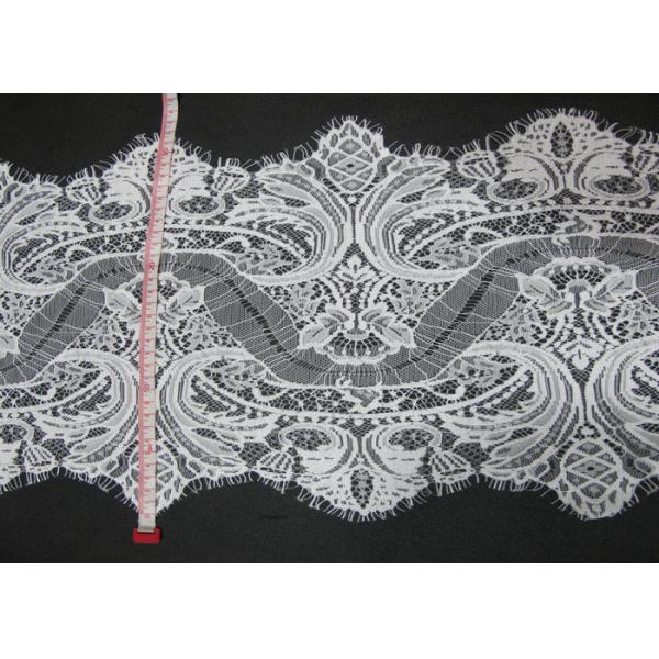 OEM / ODM White Eyelash Lace Trim , Garment Accessories CY-HB3240