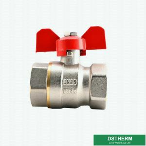 China Butterfly Handle Double Female Threaded Forged Brass Ball Valve Mini Brass Ball Valve wholesale