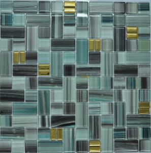 China Malachite green glass mosaic tile kitchen backsplash wholesale
