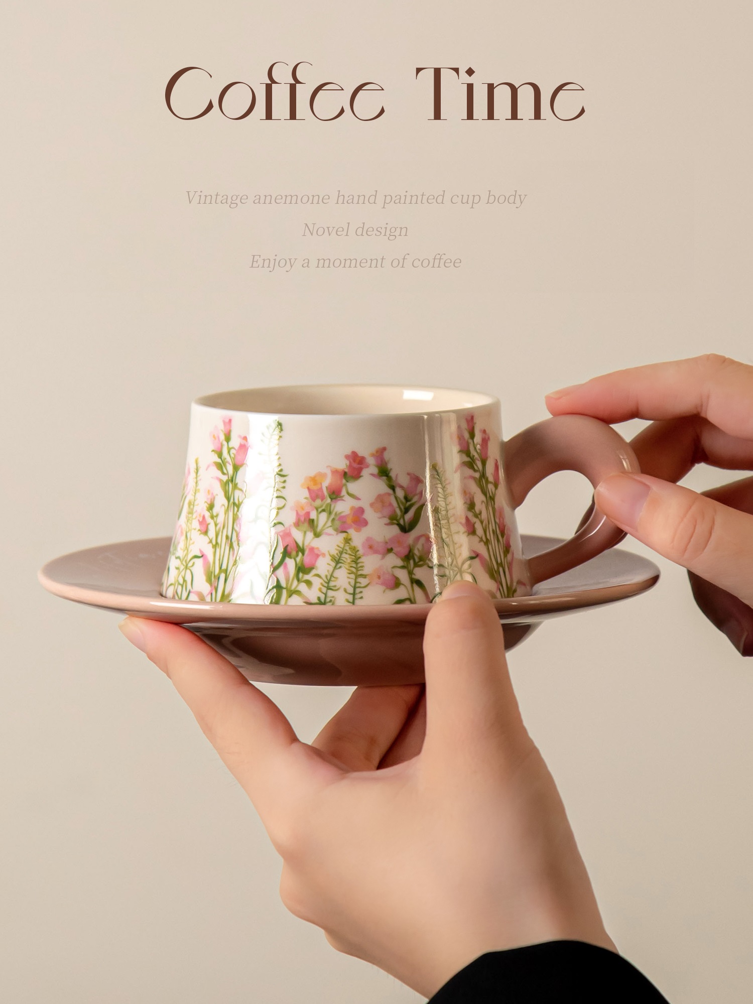 Lily Wind Bell Floral Cups And Saucers Set Perfect Gift For Business Occasions