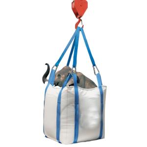 China Fully Belted White Polypropylene Jumbo Bags Flat Bottom / Side Discharge Design 1000kg wholesale