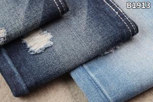 China 13.5oz Cotton Polyester Denim Fabric Indigo Blue Sanforizing Jeans on sale