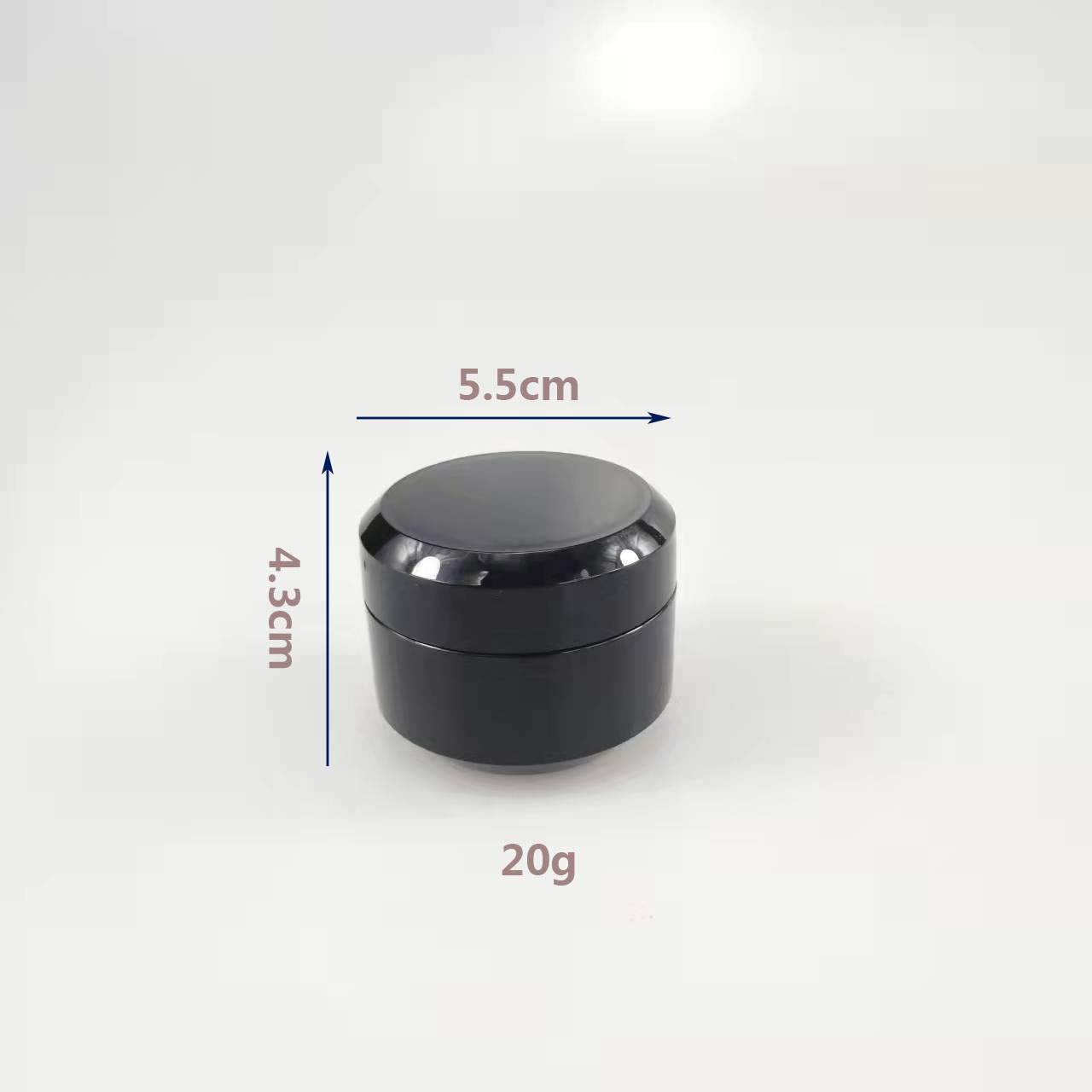 50g Round Plastic Cream Jar 50ml Double Wall Thick Black PP Plastic Jar for Cosmetics
