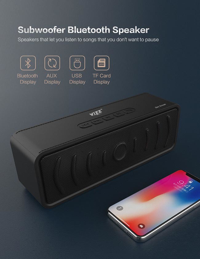 Dual Stereo 80dB IPX4 Portable Mini Bluetooth Speaker