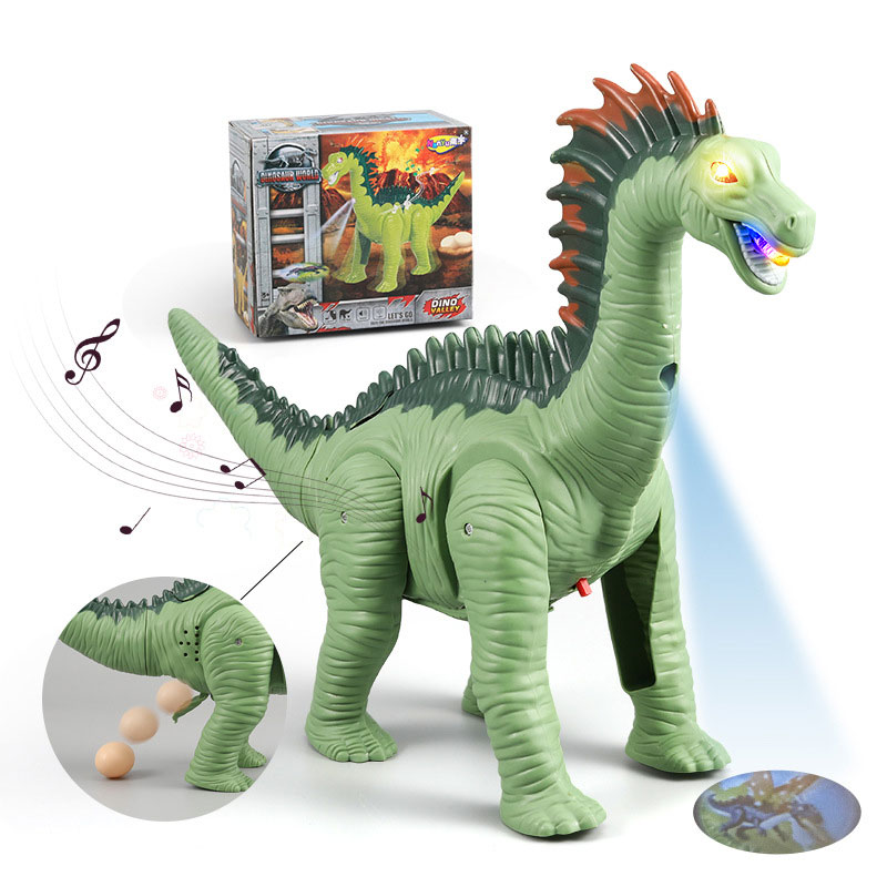 Finished Goods Children's Toy Dinosaur with Long Neck Laying Eggs and Walking Feature